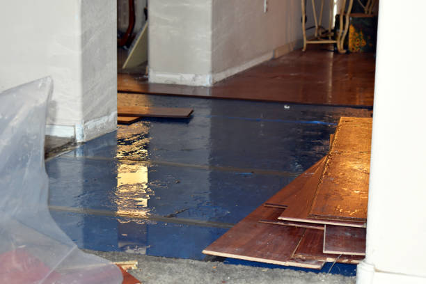 Professional Emergency Water Damage Restoration technician working in Mishicot, WI